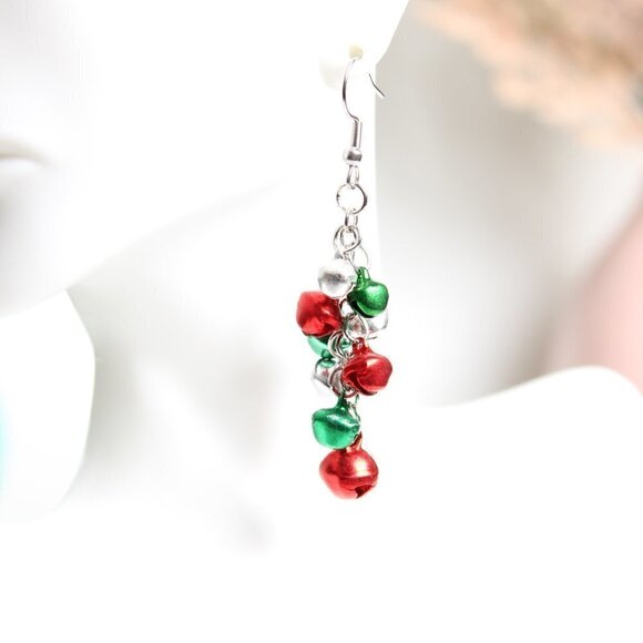 Jingle Bells Dangly Earrings, New - Picture 1 of 3